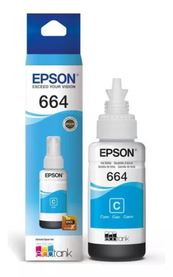 BOTELLA DE TINTA EPSON 664 ( CELESTE)