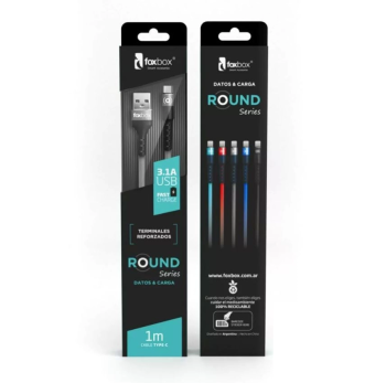 CABLE FOXBOX ROUND TYPE-C GRIS 1M