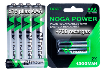 PILAS RECARGABLES AA X 2 UNID 2900 - NP-AAM 2.9B - NOGA NET