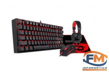 Kit  Redragon teclado, Mouse, auricular, pad K552-BB
