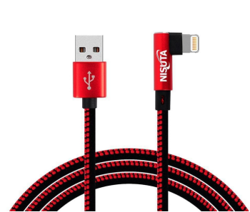 cable usb lightning 1mt nisuta con conector a 90°