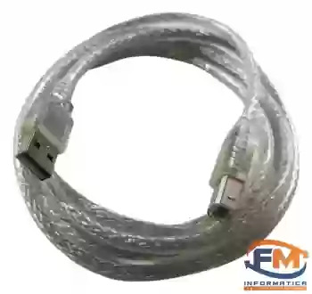 Cable USB 2.0 A/B 2.00Mts Mallado transparente