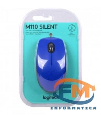 Mouse con cable azul M110 Silent