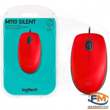 Mouse con cable M110 Silent Rojo