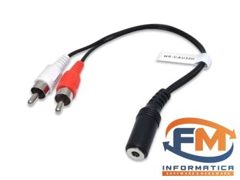 ADAPTADOR DE AUDIO 3.5 ST HEMBRA A 2RCA MACHO 25 CM