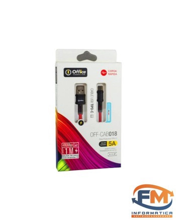 CABLE USB 2.0 A TIPO C 1MTS 5.0 AMP OFF-CAB018
