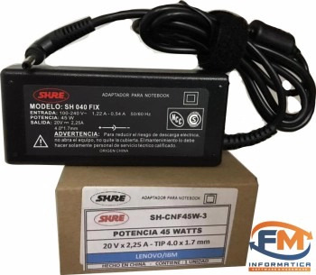 CARGADOR NOTEBOOK  LENOVO/IBM - 20V/2,25A 4.0