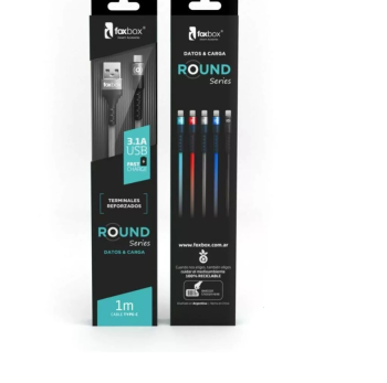 CABLE FOXBOX ROUND TYPE-C AZUL 1M