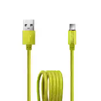 Cable cargador foxbox Flat PRISM Tipo C 1.25cm Verde