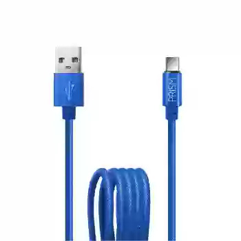 Cable cargador foxbox Flat PRISM Tipo C 1.25cm Azul