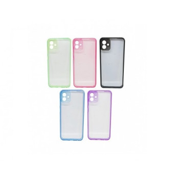 FUNDA TRANSPARENTE CON BORDES DE COLOR