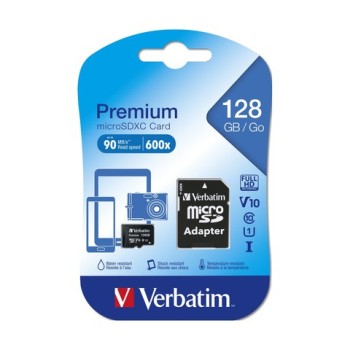MEMORIA MICRO SD 128GB CLASE10 C/ADAPTADOR - 44085 VERBATIM