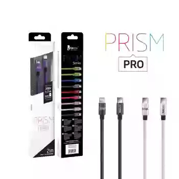 Cable cargador foxbox Flat PRISM PRO Tipo C a Lightning  2m Negro