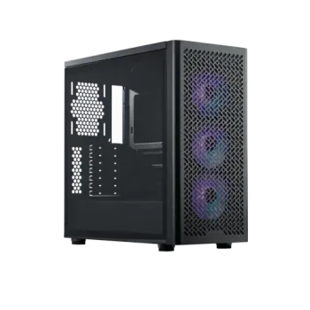Gabinete Cooler Master Elite 502 Mid Tower 3 Fans ARGB Tempered Glass Black s/Fuente