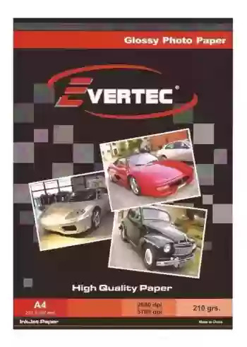 Evertec Papel Fotografico Glossy A4 130gr X100 Ppct