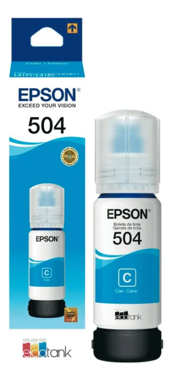 BOTELLA DE TINTA EPSON 504 (CELESTE)