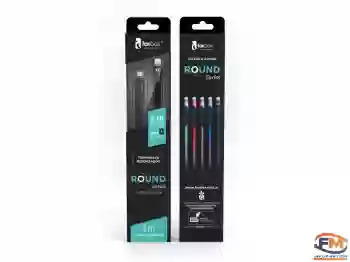 CABLE FOXBOX ROUND LIGHTNING A TYPE-C ROJO