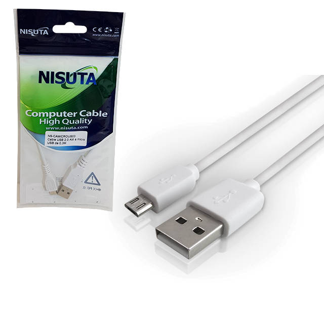 CABLE USB 2.0 AM A micro USB de 0.3M