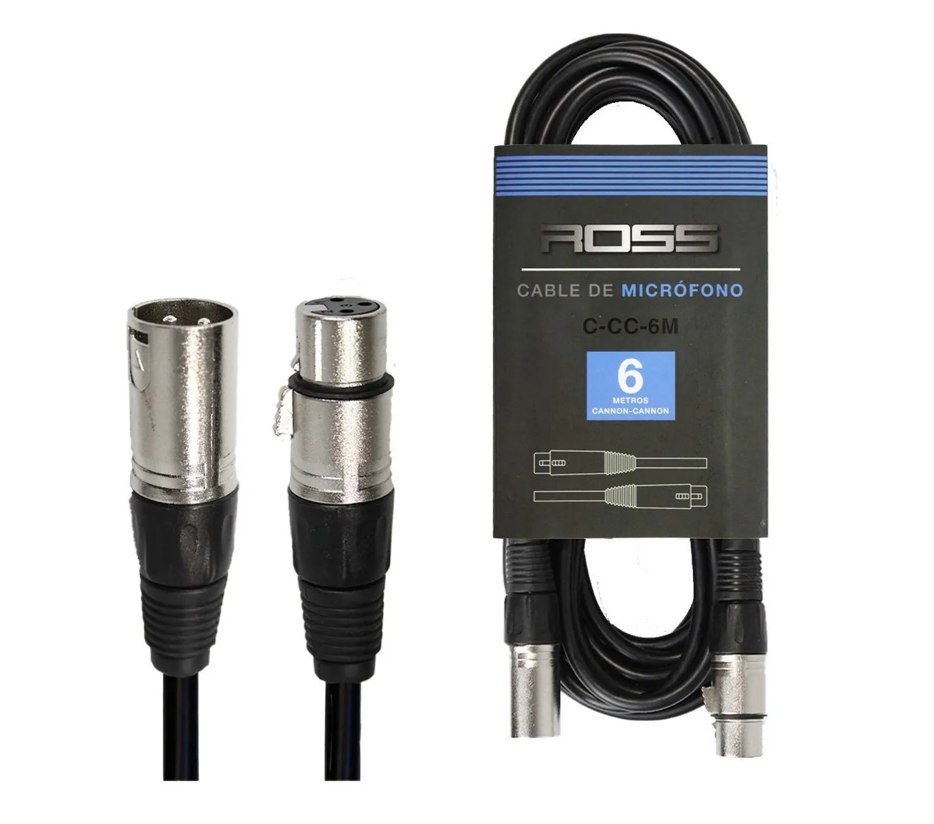 CABLE DE MICROFONO CANNON-CANNON 6 METROS