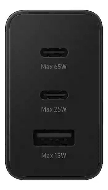 ADAPTADOR TRIO DE CARGA SUPER RAPIDA - (65W) - TYPE-C A USB-A - SIN CABLE