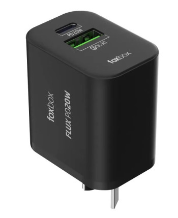 CARGADOR FOXBOX 20W 2 PORTS USB-TYPE C